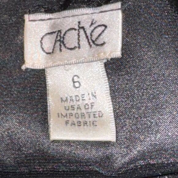 women’s CACHE colorful floral v neck halter fit & flare SILK maxi gown size 6 - Picture 6 of 8